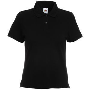 Поло "Lady-Fit Polo", черный, 97% х/б, 3% эластан, 220 г/м2