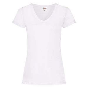 Футболка "Lady-Fit V-Neck T", белый, 95% х/б, 5% эластан, 200 г/м2