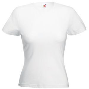 Футболка "Lady-Fit Crew Neck T", белый, 95% х/б, 5% эластан, 200 г/м2