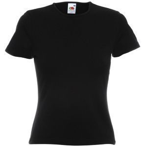 Футболка "Lady-Fit Crew Neck T", черный, 95% х/б, 5% эластан, 210 г/м2