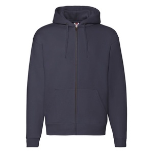 Толстовка "PREMIUM HOODED SWEAT JACKET", глубокий темно-синий, 70% х/б, 30% п/э, 260 г/м2