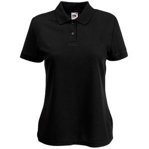 Поло "Lady-Fit 65/35 Polo", черный, 65% п/э, 35% х/б, 180 г/м2