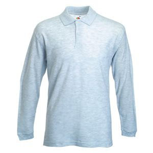 Поло "Long Sleeve Polo", пепельный, 90% х/б, 10% п/э, 180 г/м2