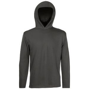 Футболка "Long Sleeve Hooded T", светлый графит, 100% х/б, 160 г/м2