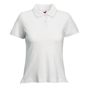 Поло "Lady-Fit Polo", белый, 97% х/б, 3% эластан, 210 г/м2