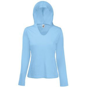 Футболка "Lady-Fit Lightweight Hooded T", небесно-голубой, 100% х/б, 135 г/м2