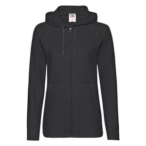 Толстовка без начеса "Ladies Lightweight Hooded Sweat", черный, S, 80% х/б 20% полиэстер, 240 г/м2